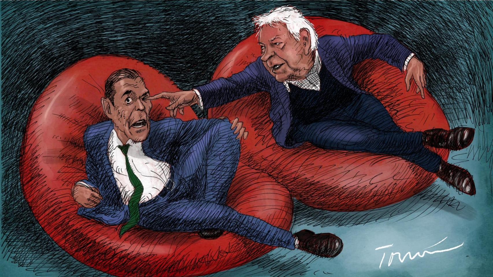 Felipe González pone a Sánchez en el brete de expedientarle y el PSOE le desdeña: "Da pena que sea referente de la derecha"