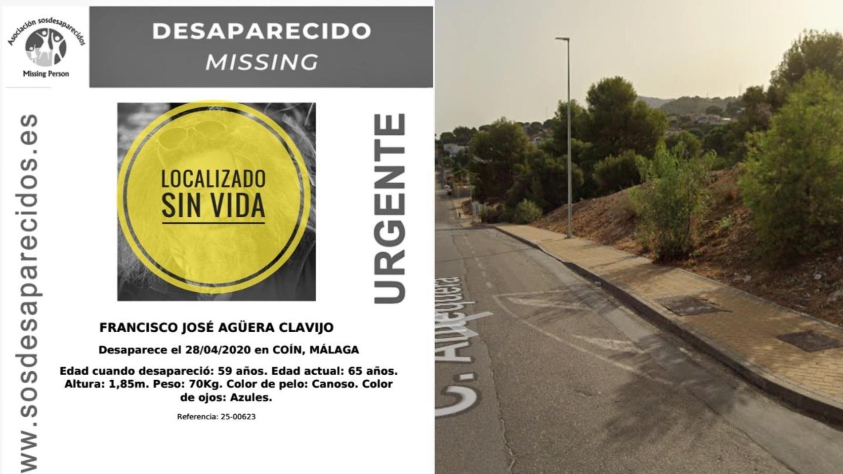 Investigan las causas de la muerte de Francisco José Agüera, desaparecido en Coín en 2020, tras localizar su cráneo