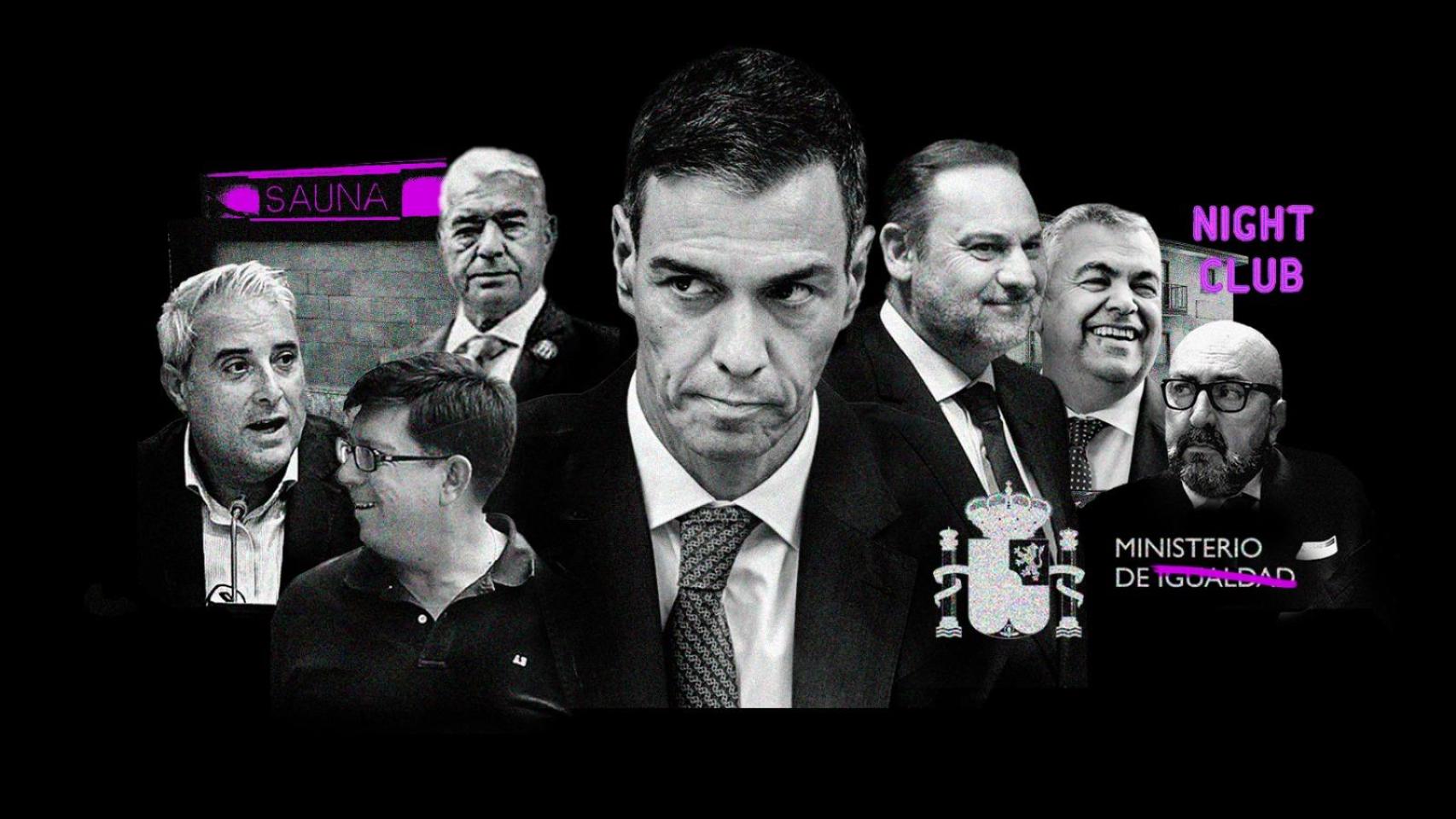 Sánchez, del macromachismo al micromachismo: de las saunas de Sabiniano a las escorts de Ábalos y la bragueta de Salazar