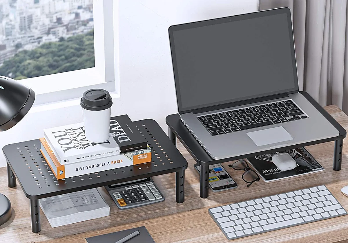 Reduce la tensión cervical con estas bases elevadoras para monitor
