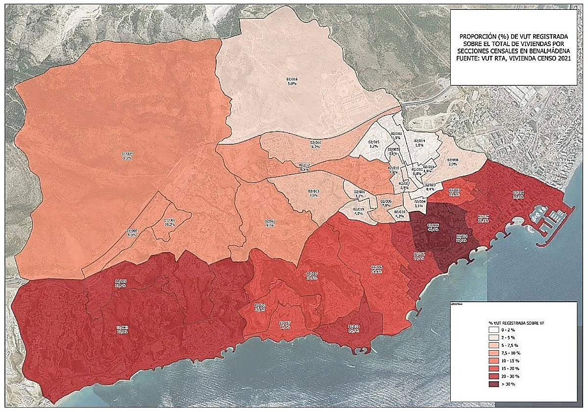 17% of the homes in Benalmádena are tourist accommodation