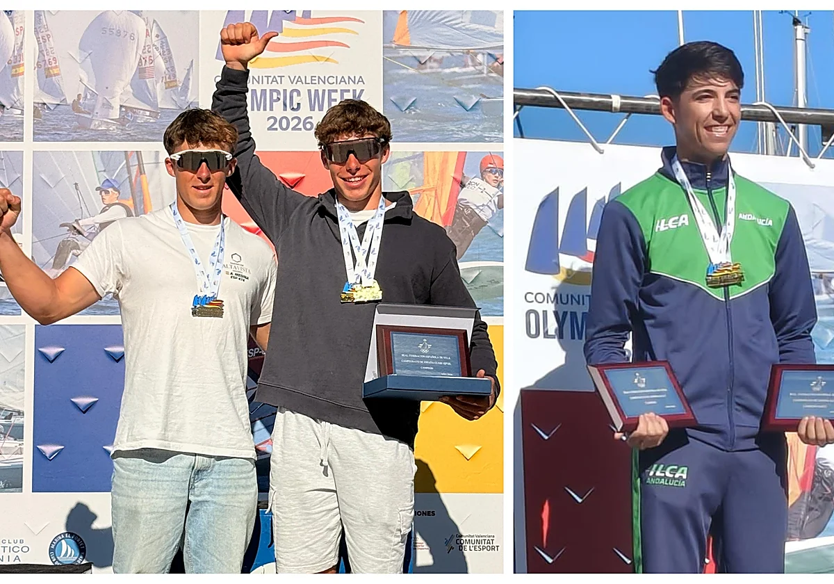 El gran momento de la vela malagueña: tres regatistas se suben al podio nacional