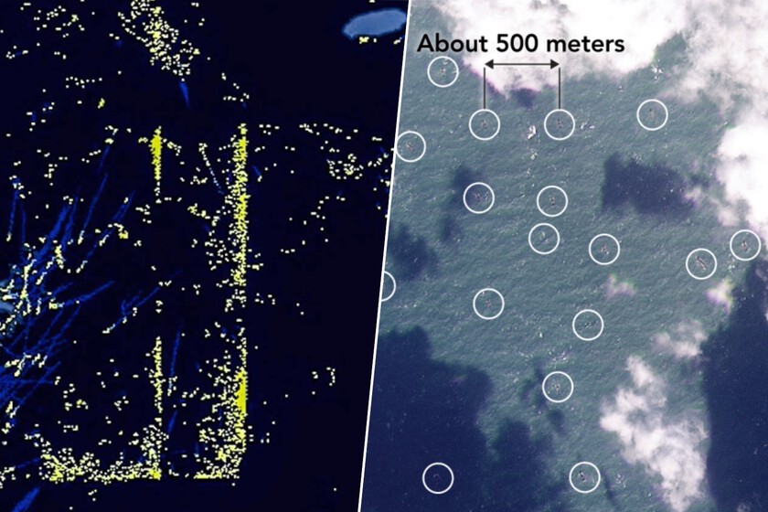 Las imágenes satelitales no dejan dudas: China ha concentrado miles de barcos pesqueros frente a Japón, y su idea no es pescar