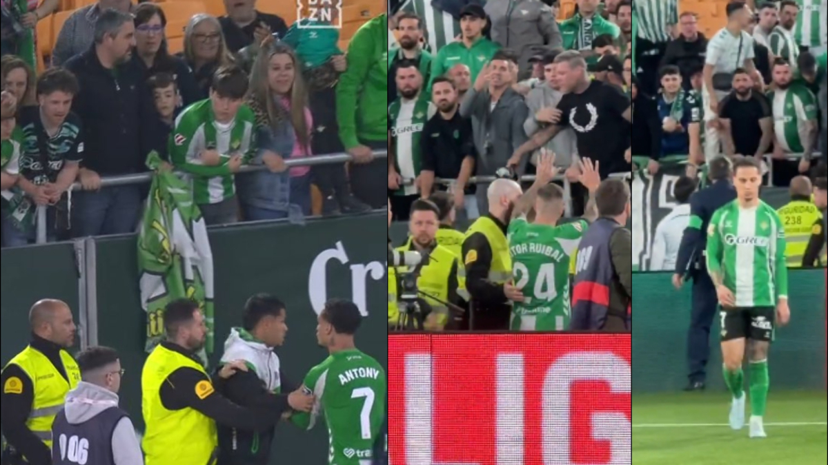 Antony se encaró tras el partido con varios aficionados del Betis