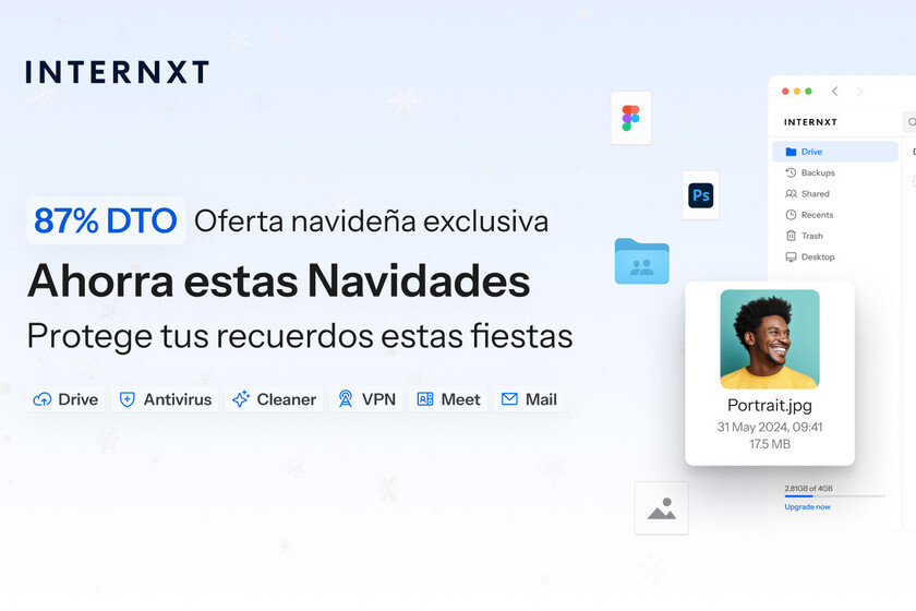 1 TB de almacenamiento en la nube, VPN, antivirus y más por 16 euros al año: así es la promo de Internxt esta Navidad