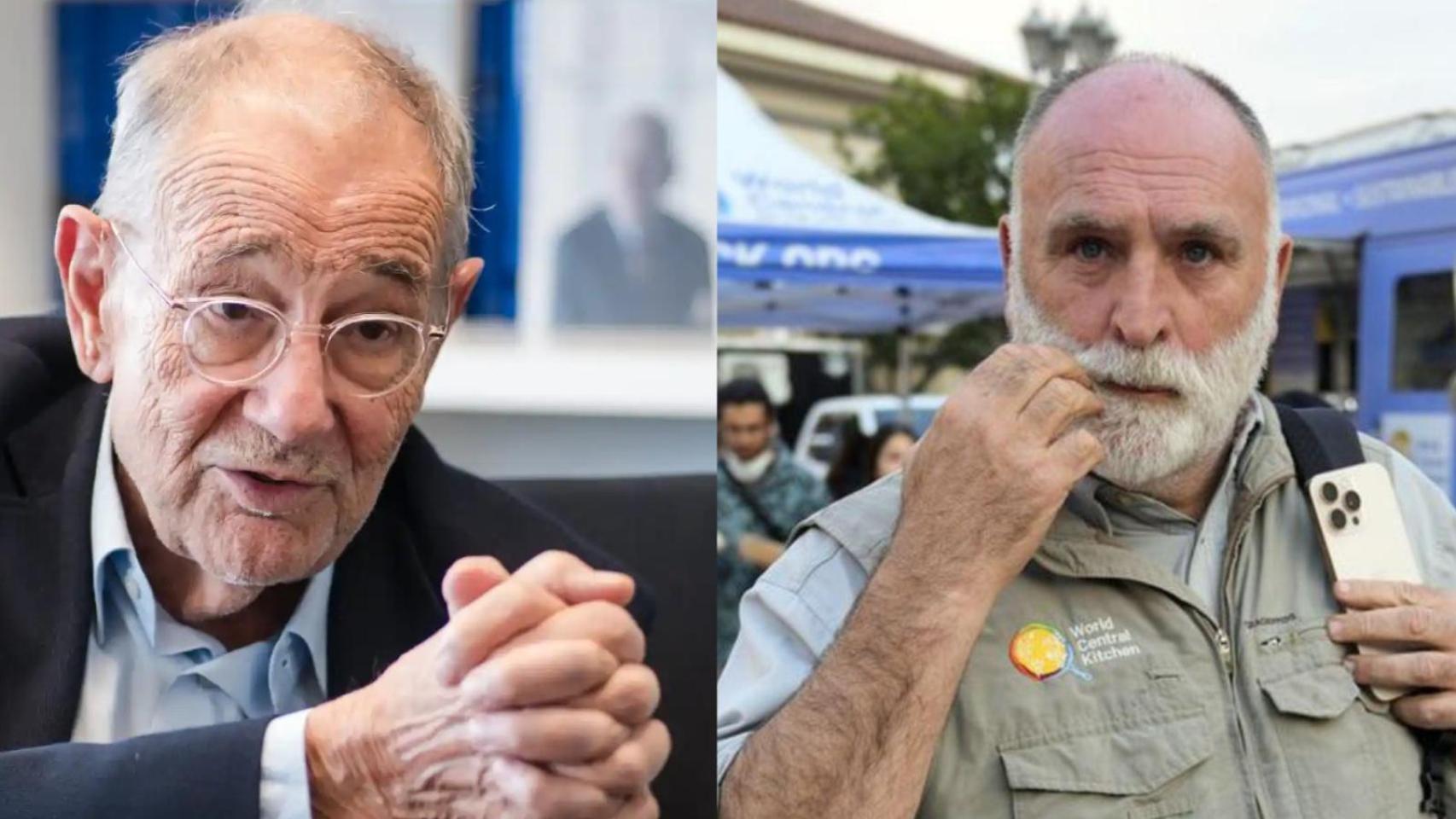 Los españoles Javier Solana y José Andrés, distinguidos con la Orden Europea de Mérito, junto a Merkel, Walesa, Zelenski y U2