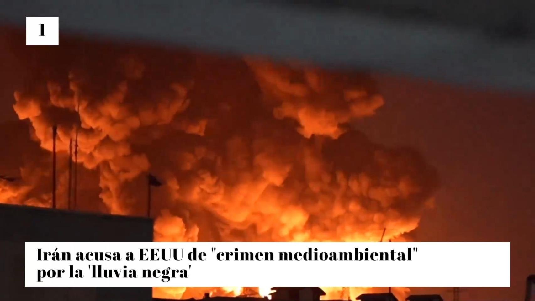 La 'lluvia negra' cubre el cielo de Teherán por los ataques de EEUU mientras Irán empieza a minar el estrecho de Ormuz