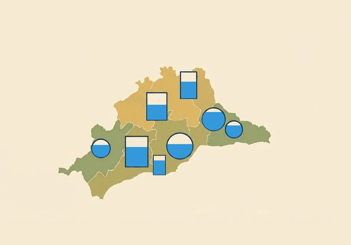 Estado de los embalses de Málaga el lunes, 16 de marzo de 2026