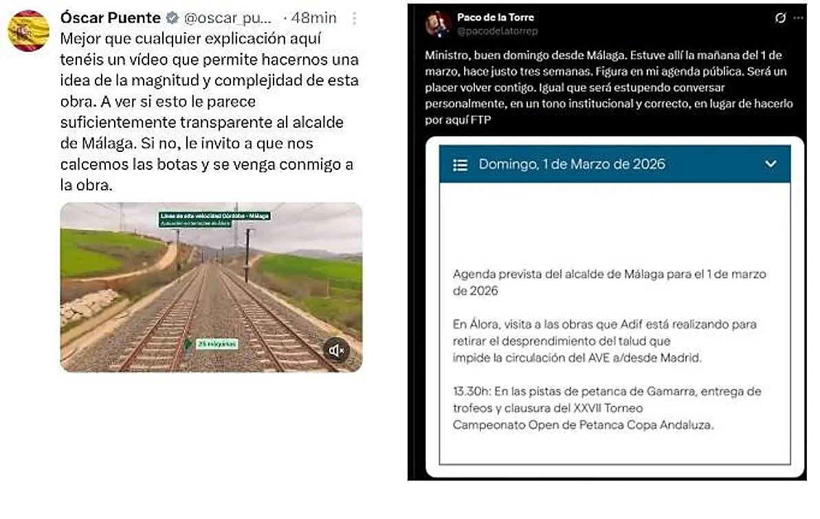 Puente reta al alcalde a visitar las obras causantes de la crisis ferroviaria