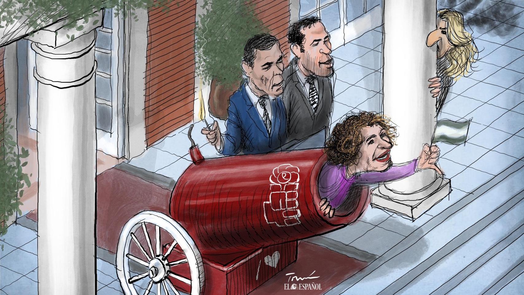 Montero, "la mejor política" que ha "conocido" Sánchez se despide de los suyos puño en alto y al grito de "¡a ganar!"