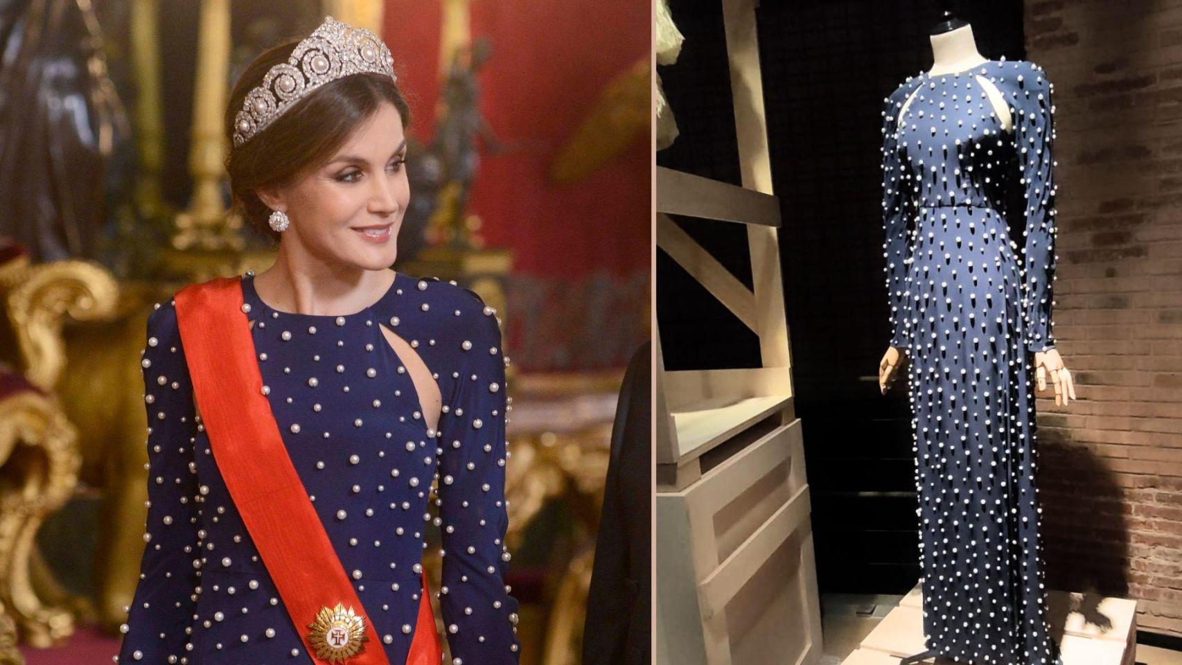 La desconocida historia tras el vestido de perlas de Letizia: la preocupación de la diseñadora y la respuesta de la Reina