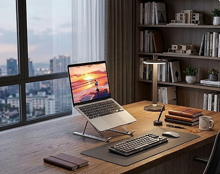 Despídete de las malas posturas con este soporte para portátil plegable y ergonómico