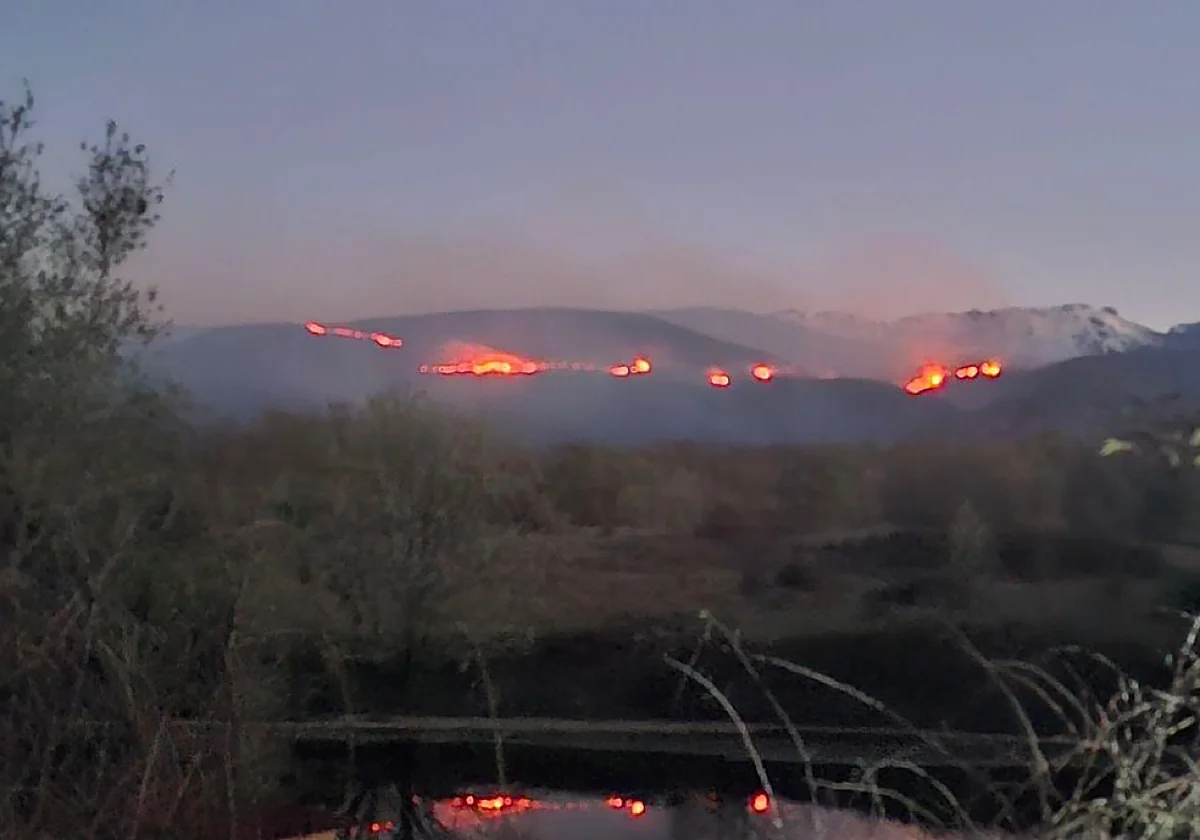Un incendio forestal calcina 900 hectáreas en el norte de Extremadura