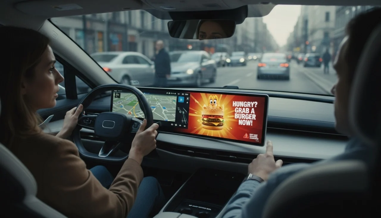 La publicidad se cuela en las pantallas de los coches eléctricos y abre un debate incómodo sobre seguridad