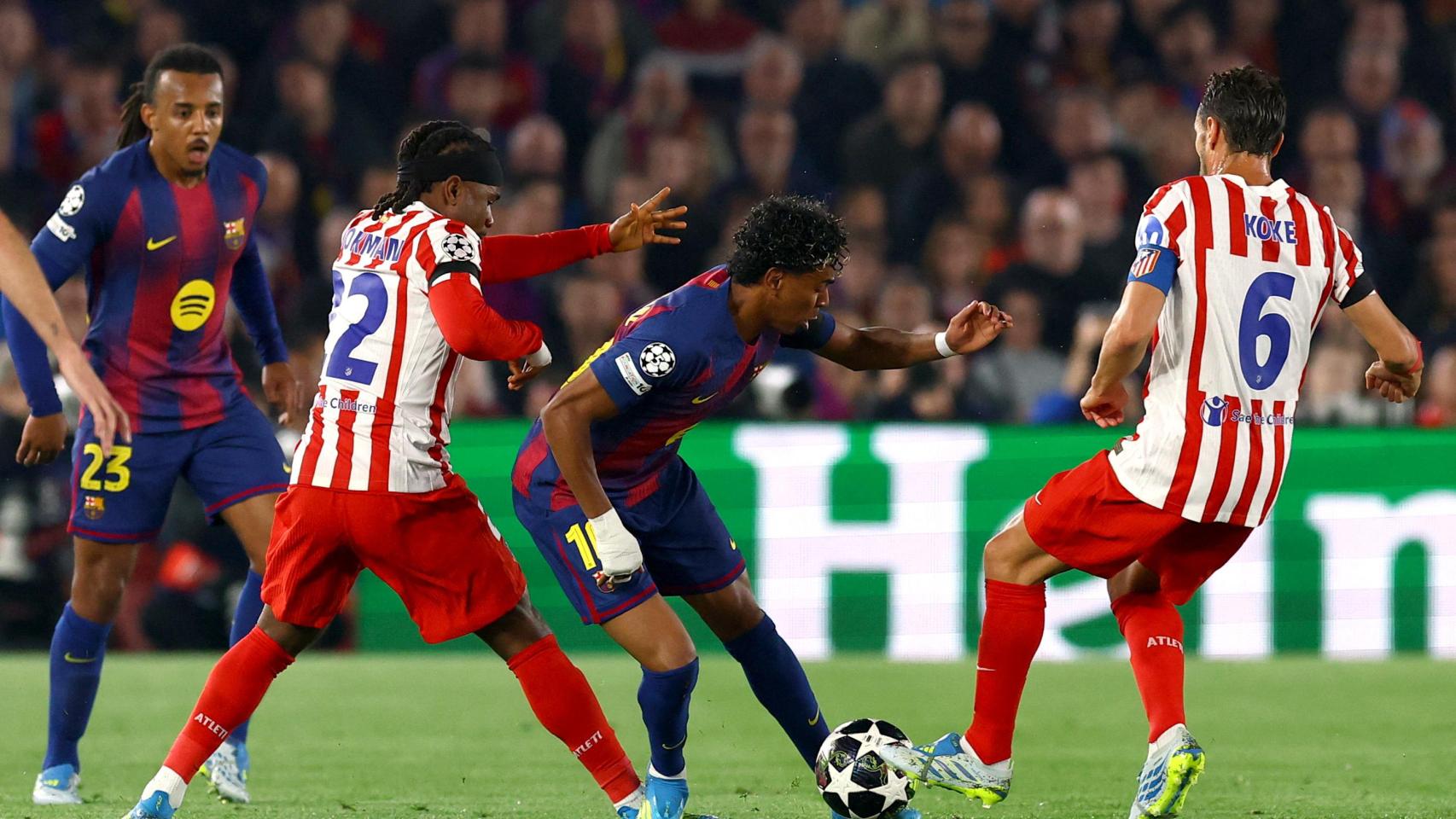 Barça - Atlético de Madrid, fútbol hoy | Alineaciones, resultado y última hora de los cuartos de final de la Champions League en directo