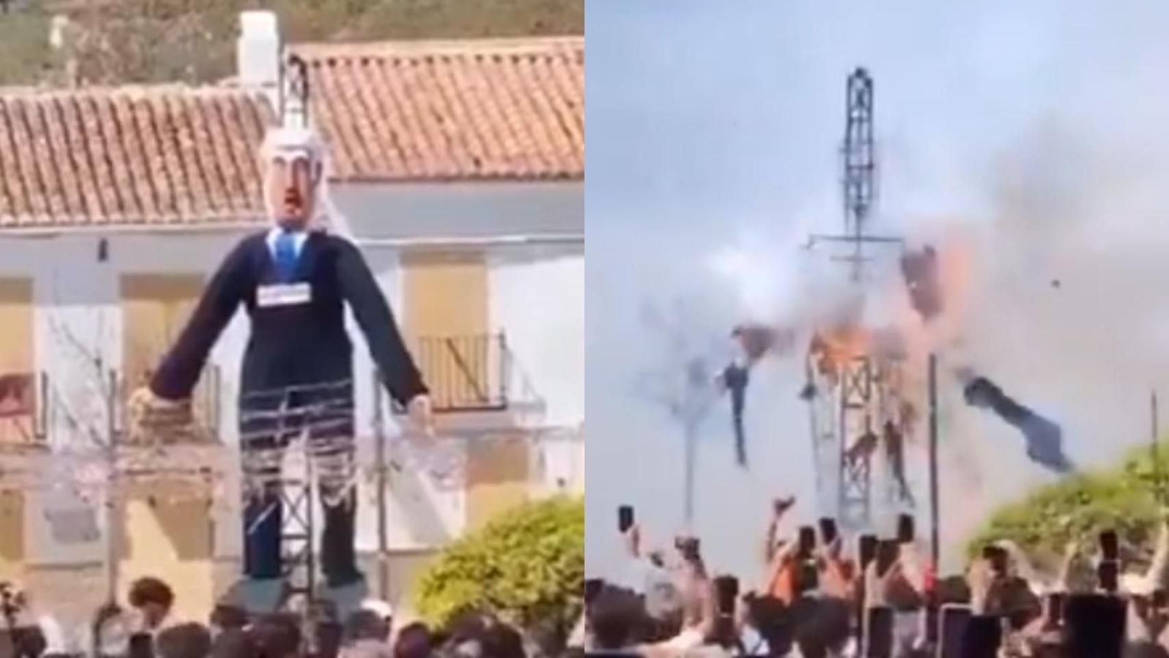 Exteriores no condena la voladura del muñeco de Netanyahu tras la querella por el apaleamiento al de Sánchez