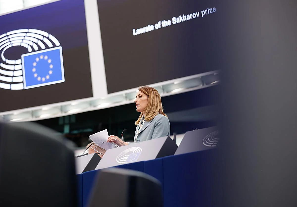 Representantes de los periodistas encarcelados Mzia Amaglobeli y Andrzej Poczobut reciben el Premio Sajarov 2025