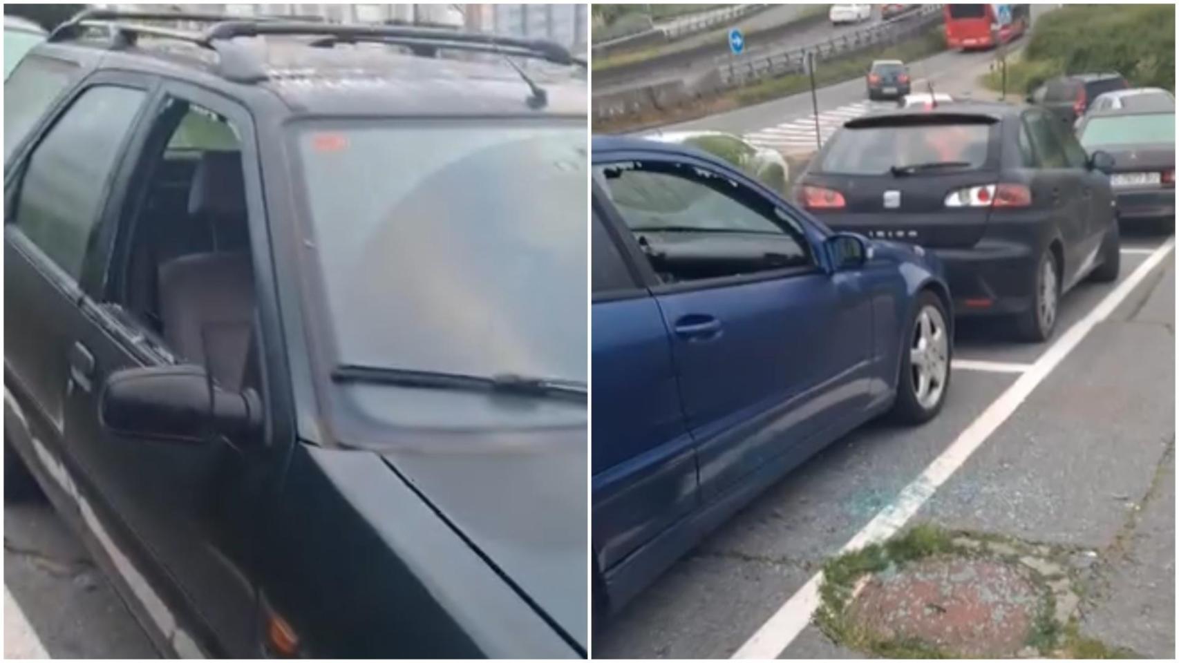 Aparecen rotas varias ventanillas de coches aparcados en Os Castros, en A Coruña