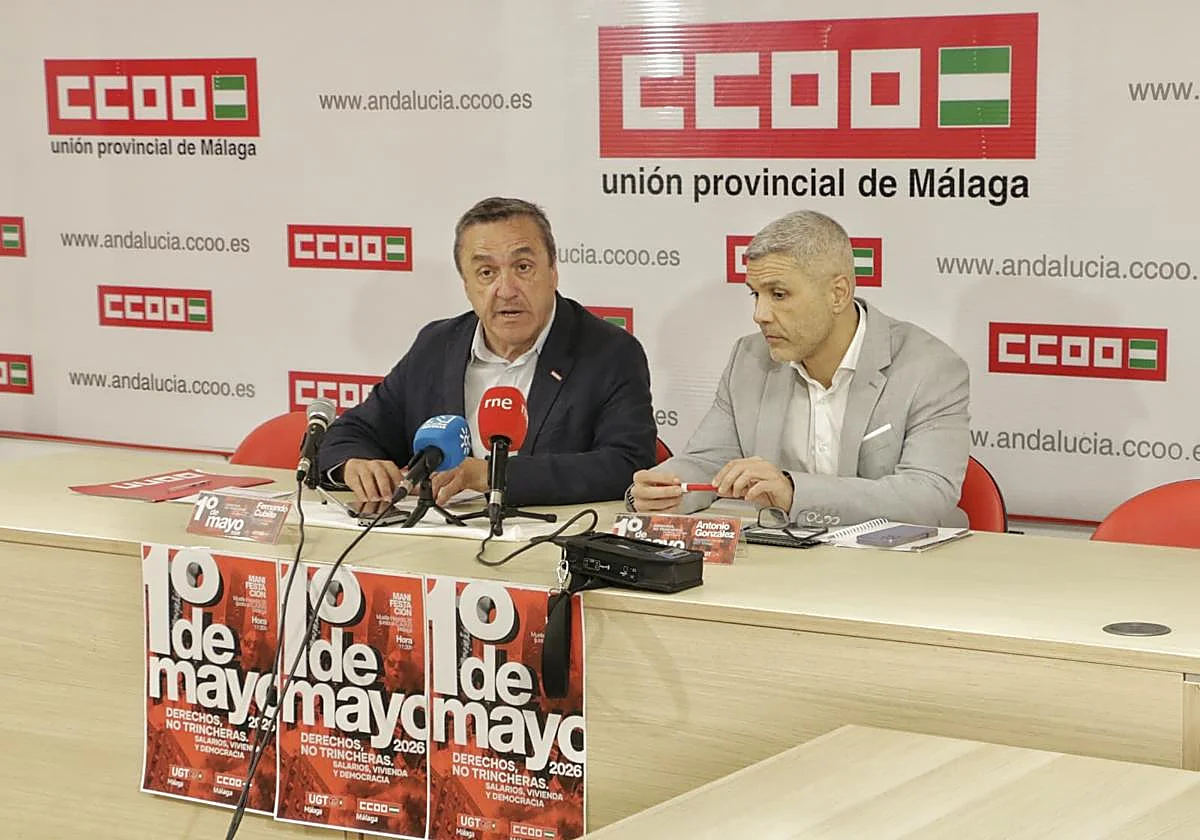 CC OO y UGT llaman a una manifestación «masiva» el 1 de mayo en defensa de «mejoras salariales, el derecho a la vivienda y la democracia»