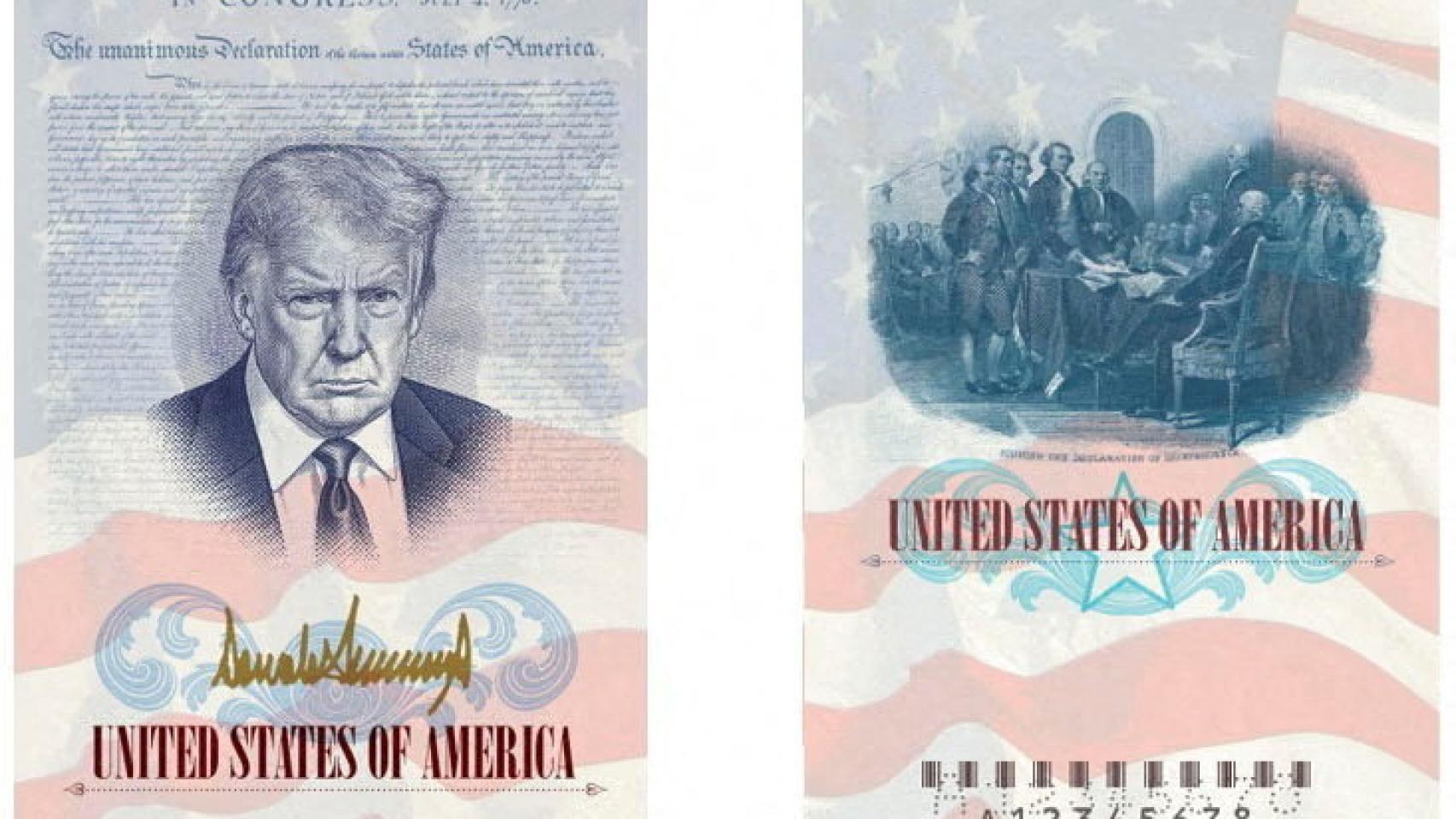 La imagen de Trump aparecerá en una edición limitada de pasaportes por los 250 años de la independencia de EEUU