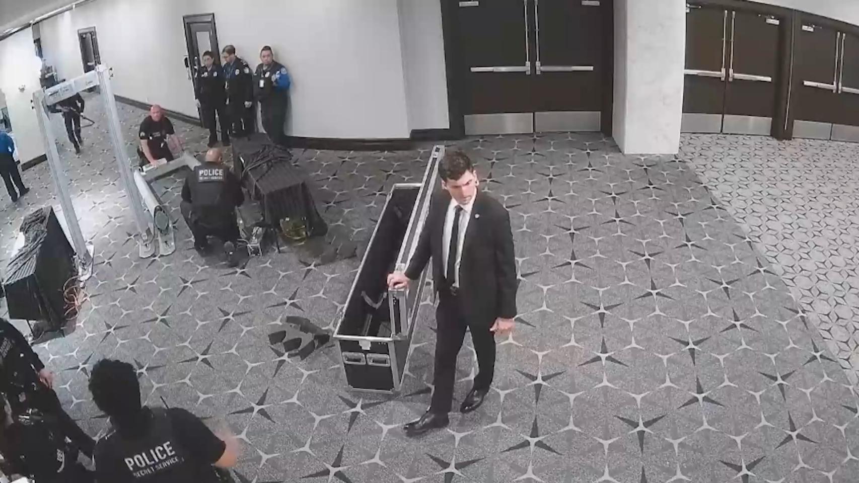 Nuevos vídeos muestran a Cole Thomas Allen saltándose el control de seguridad momentos antes de atacar a Trump