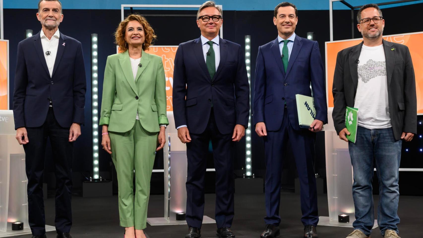 En directo | Los candidatos a las elecciones andaluzas encaran su primer debate a cinco en RTVE