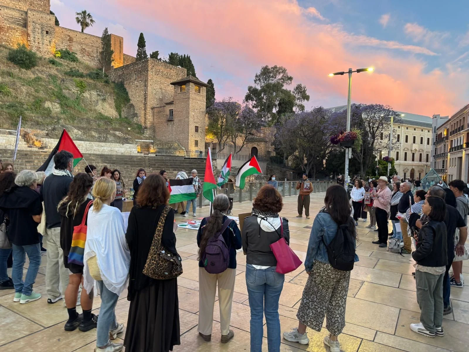 Concentración en Málaga en apoyo de la flotilla a Gaza y los detenidos por Israel