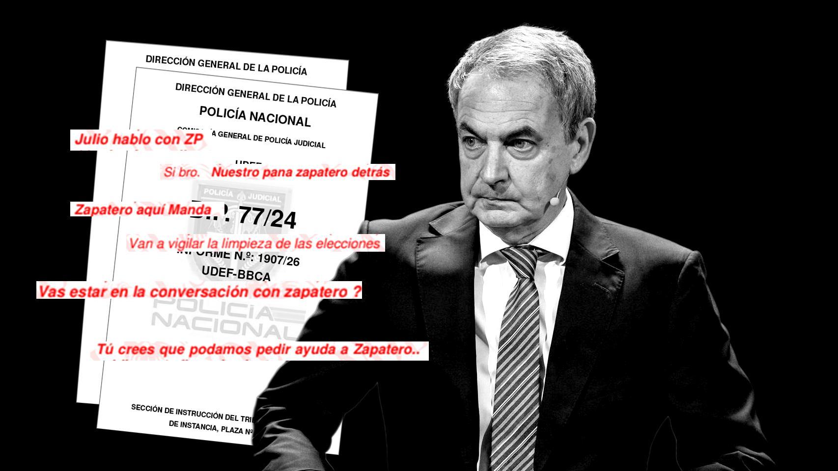 "Zapatero va a vigilar la limpieza de las elecciones jajaja": las 28 principales menciones al expresidente en los informes de la UDEF
