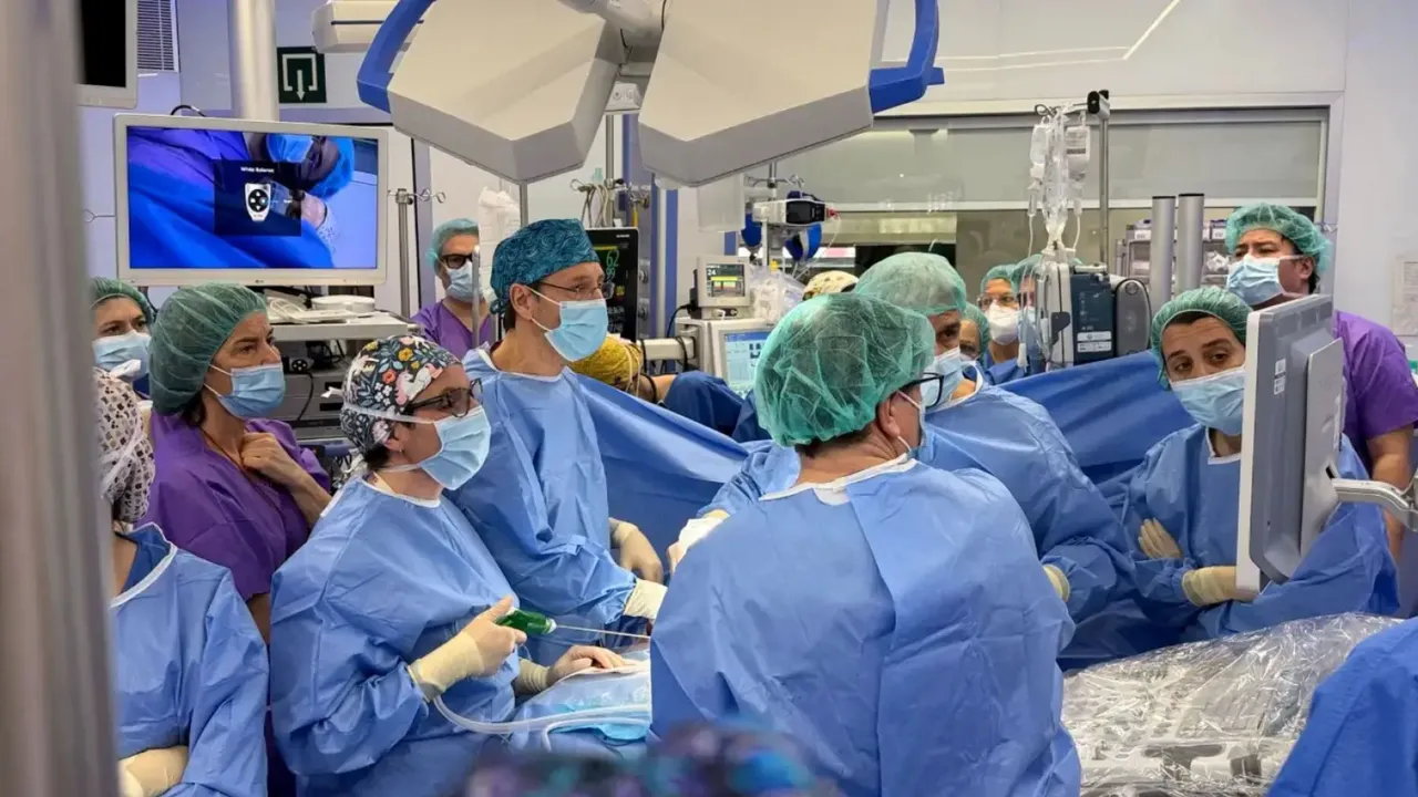 Médicos españoles operan a un feto dentro de su madre para salvar su intestino