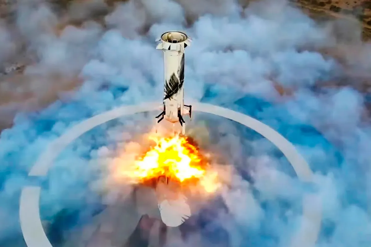 Un cohete de Blue Origin explota en la plataforma de lanzamiento durante una prueba