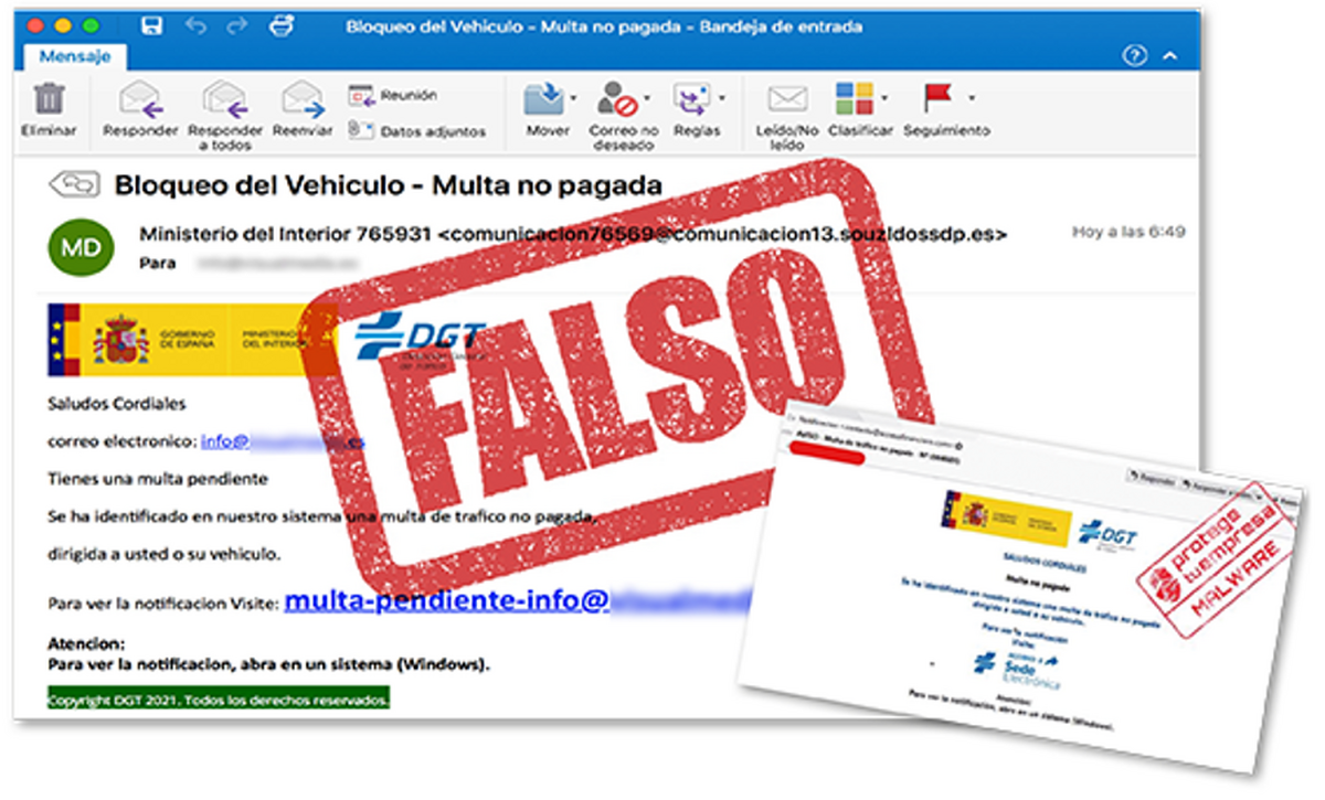Alertan de nuevos fraudes relacionados con falsas multas de la DGT