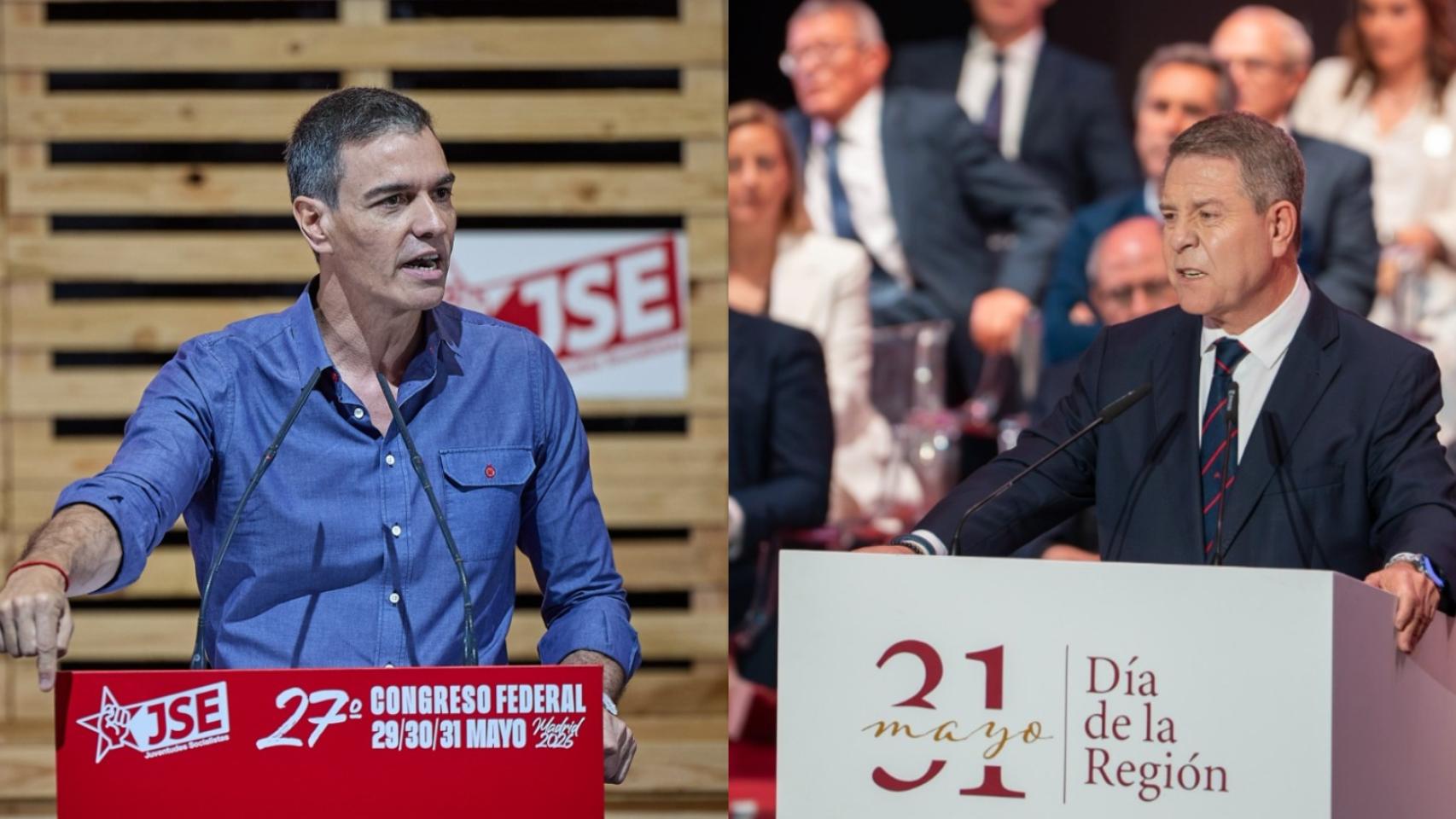 Afloran los dos PSOE: Sánchez azuza a las JJSS contra quienes quieren "derribarle" pero Page apoya a las víctimas de Ferrraz