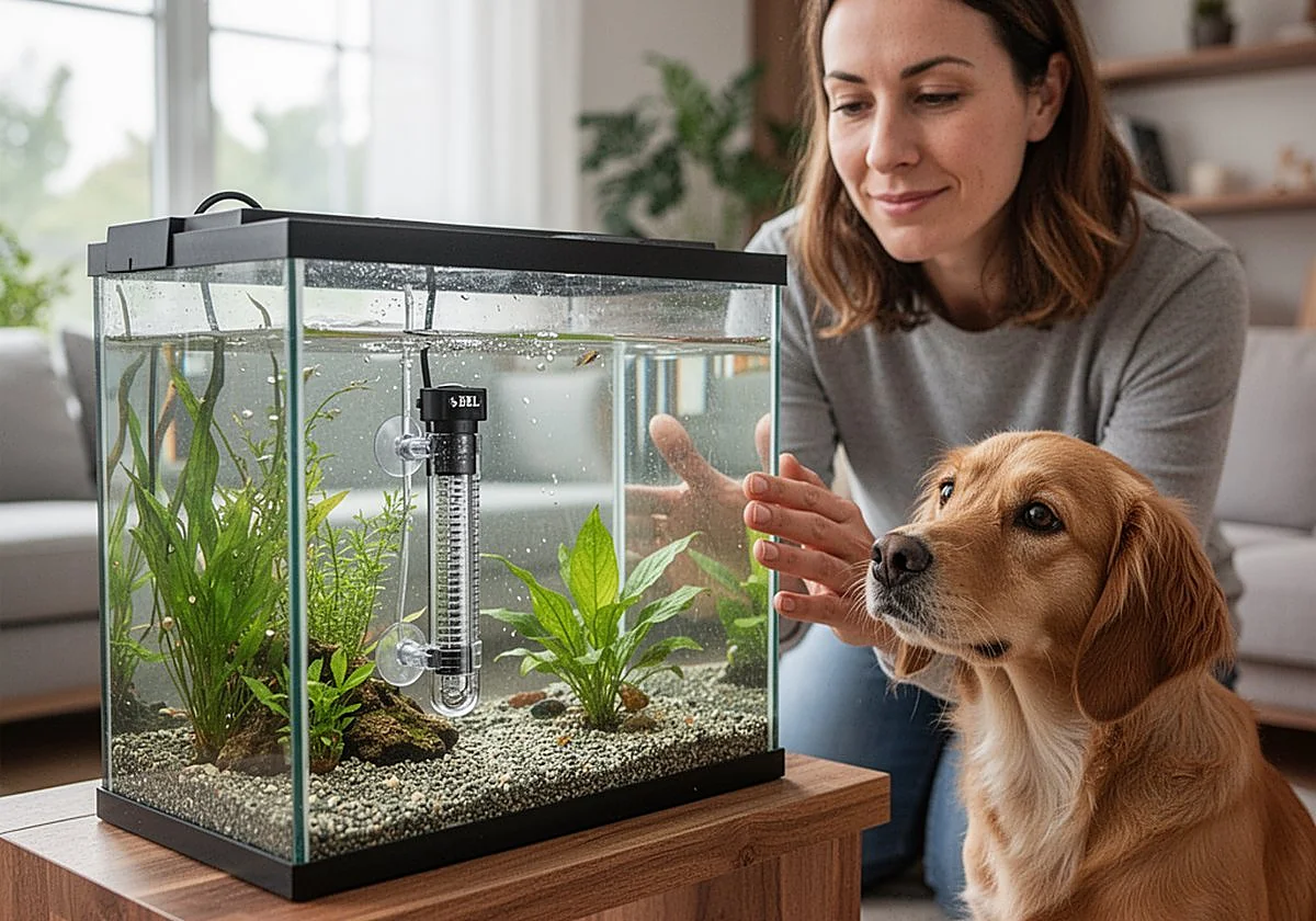Mantén la temperatura de tu pecera o acuario de forma estable con este calentador con control térmico