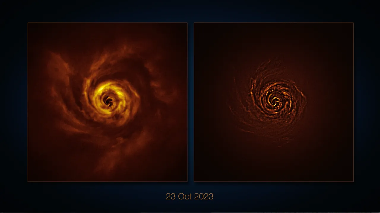Han grabado por primera vez el nacimiento de un sistema planetario y es un hermoso caos