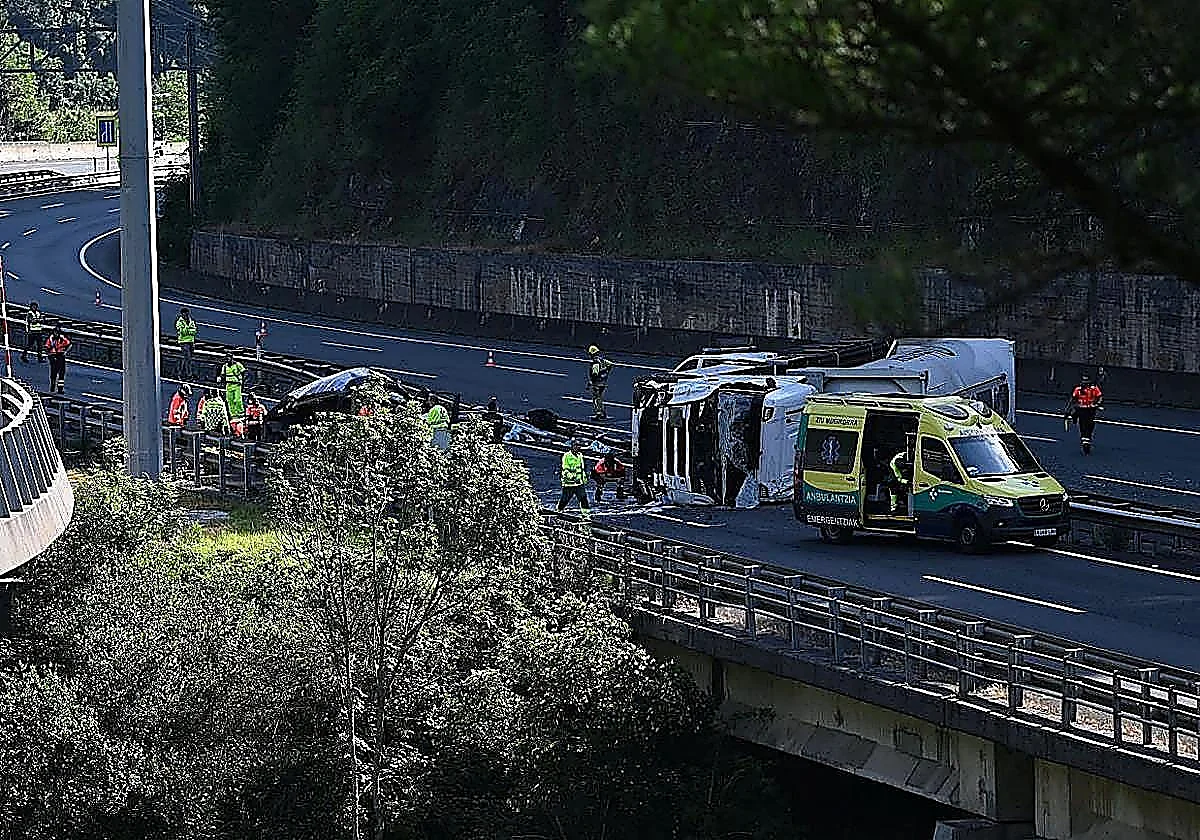 Five police officers killed in horror lorry collision on northern Spain motorway