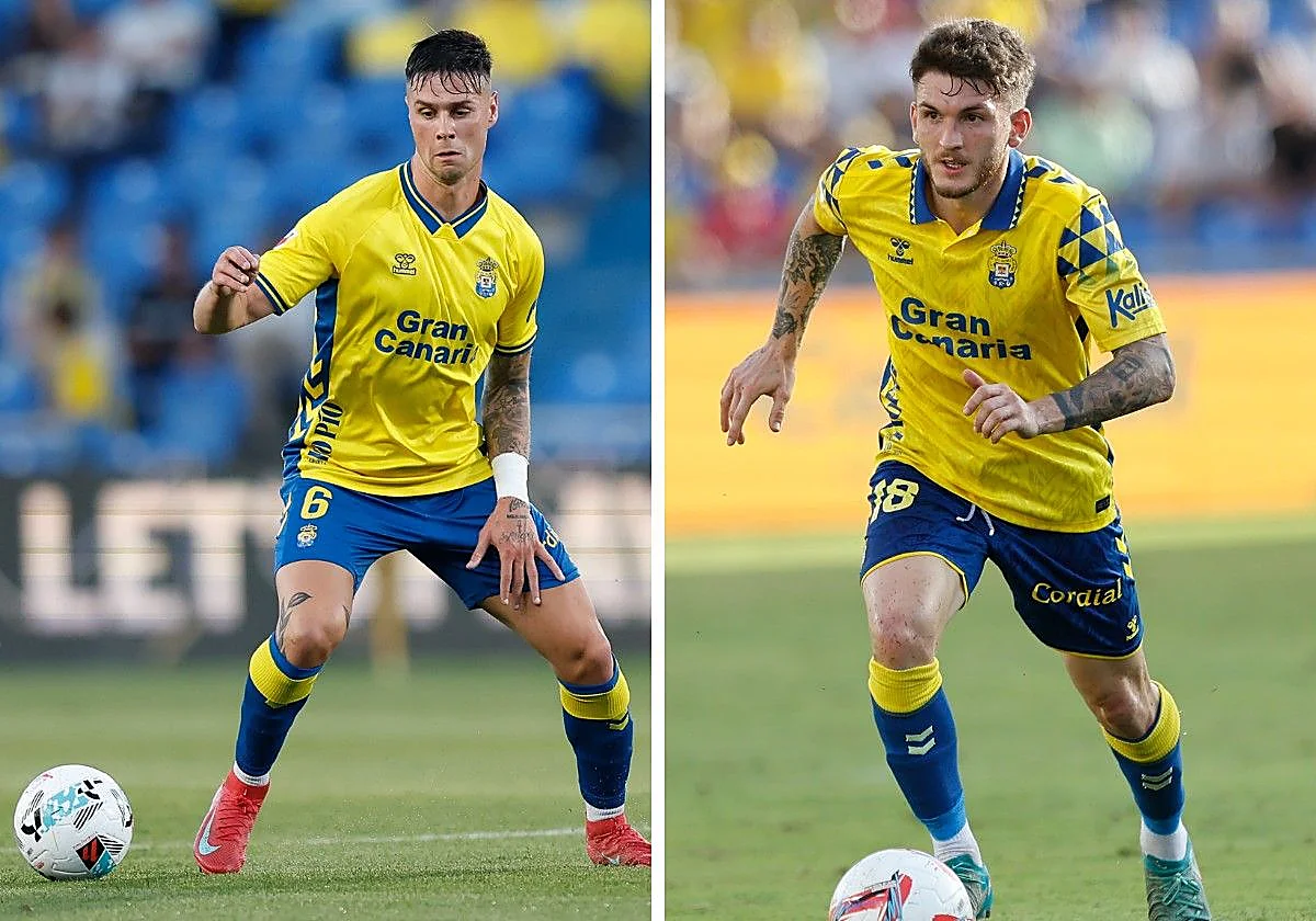 Barcia y Viti, dos futbolistas clave en Las Palmas que apuran sus opciones para estar contra el Málaga