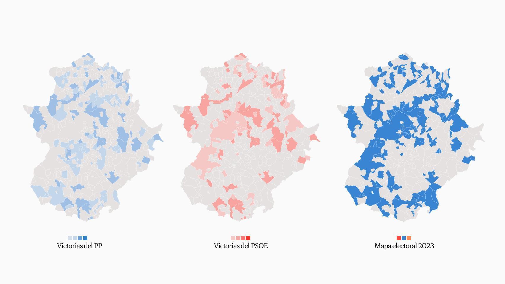 La provincia de Cáceres tiene la llave para María Guardiola: estos 15 municipios marcan los vuelcos de poder a favor del PP desde 2011