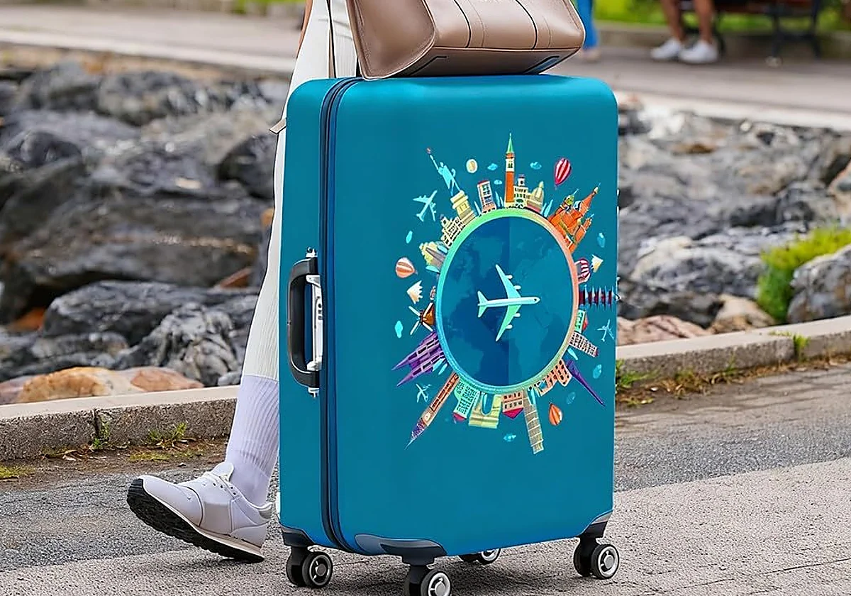 Estas fundas elásticas protegen las maletas en tus viajes y te ayudan a reconocerlas fácilmente