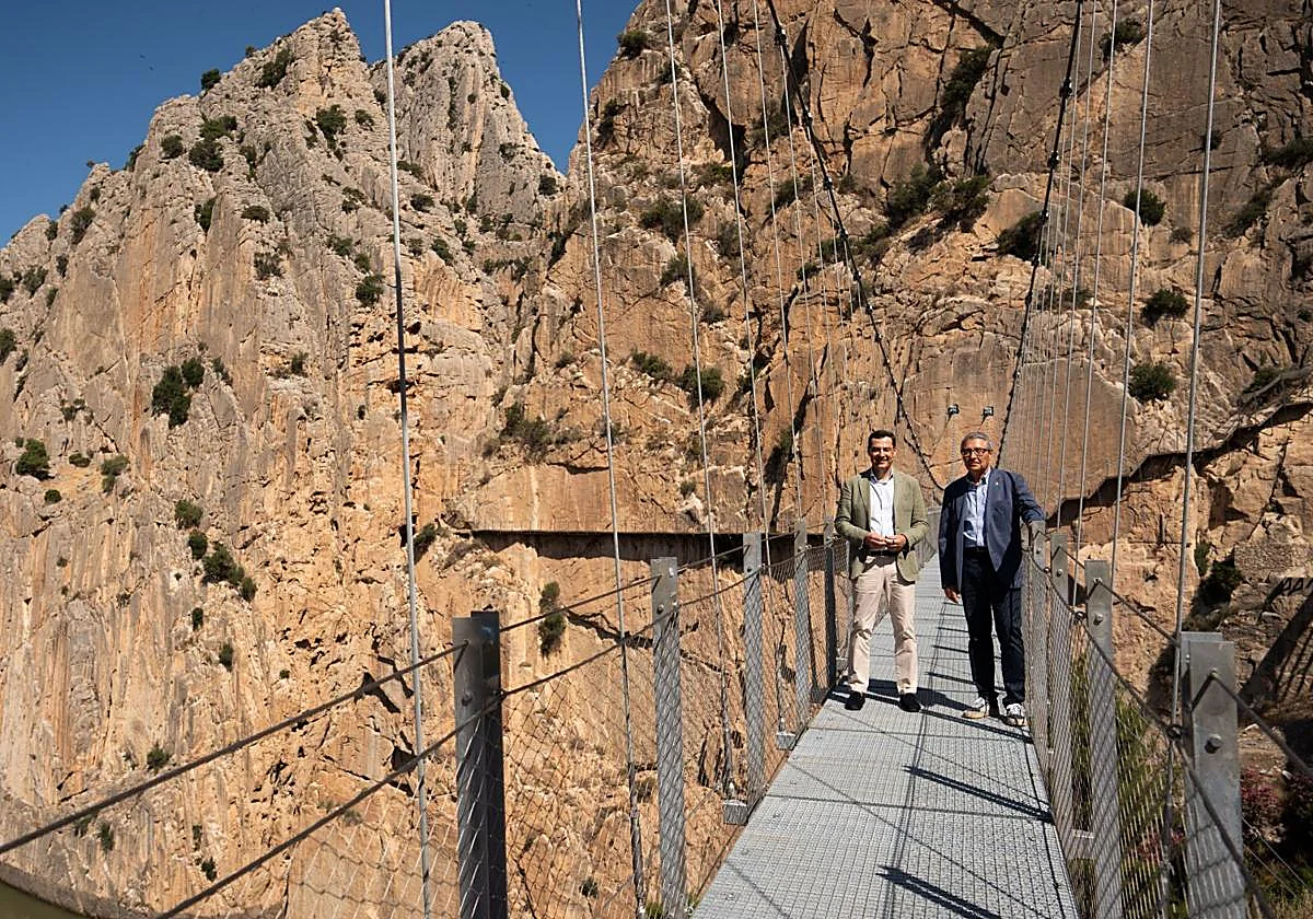 El Caminito del Rey marca un nuevo hito con el mayor puente colgante de España