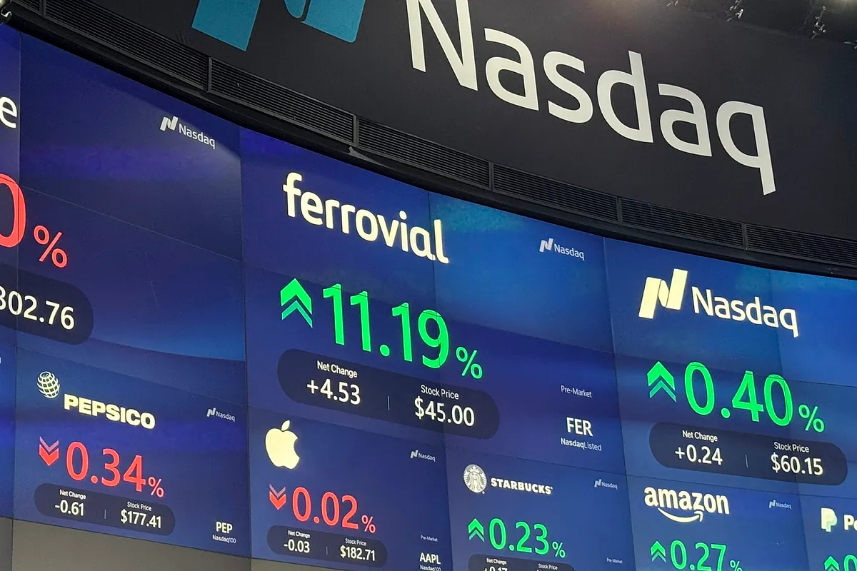 Ferrovial comienza mañana a cotizar en el índice Nasdaq 100