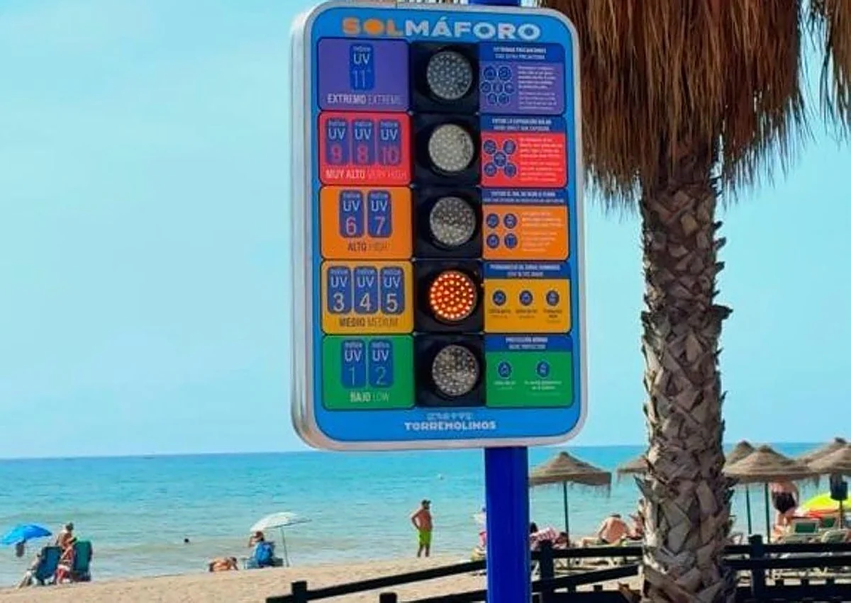 Torremolinos pone en sus playas semáforos inteligentes con información sobre radiación ultravioleta