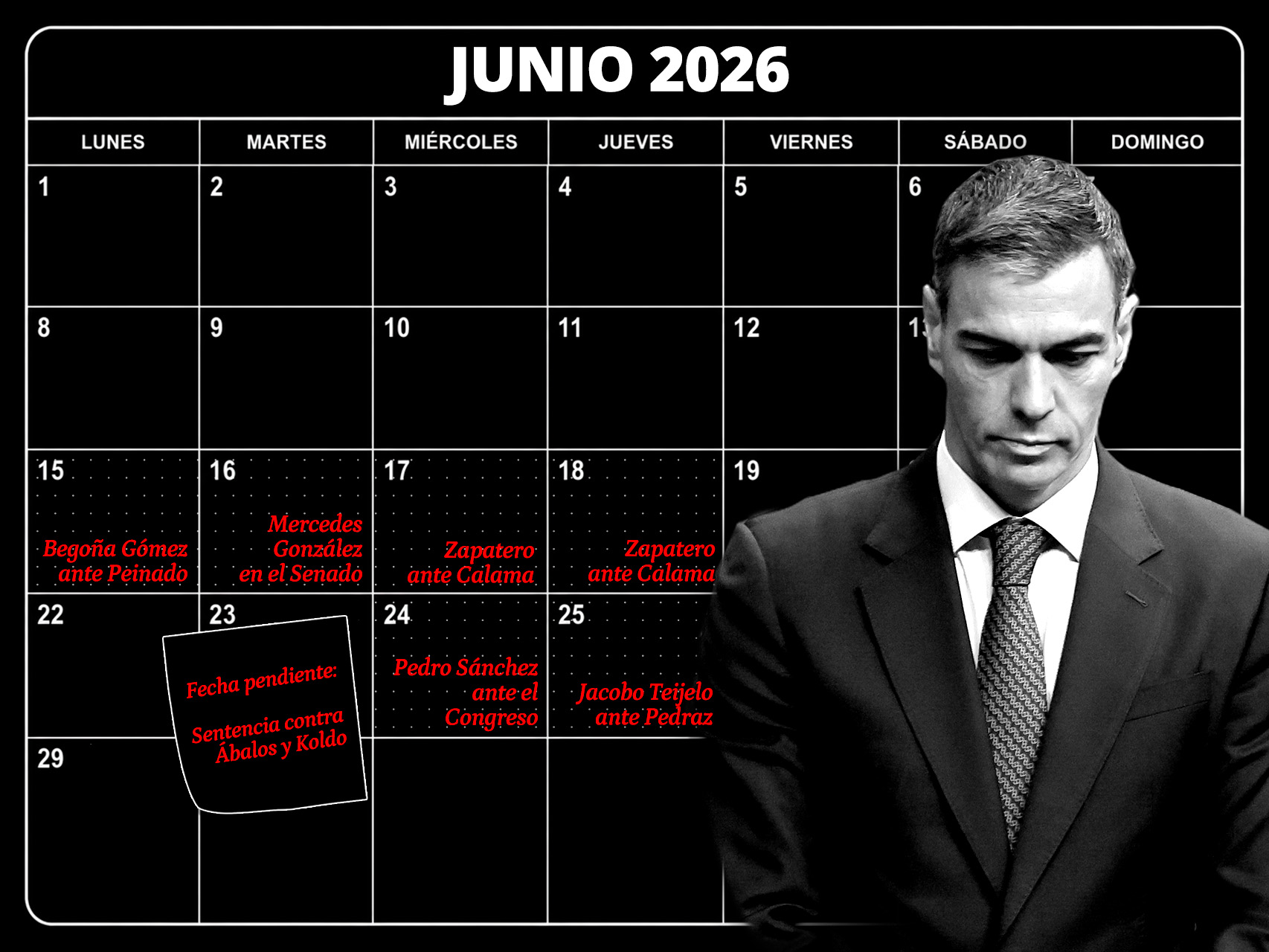 Sánchez se inventa la 'conspiración de junio' ante sus 15 días críticos: su portavoz dice que los jueces quieren "echarle antes del verano"