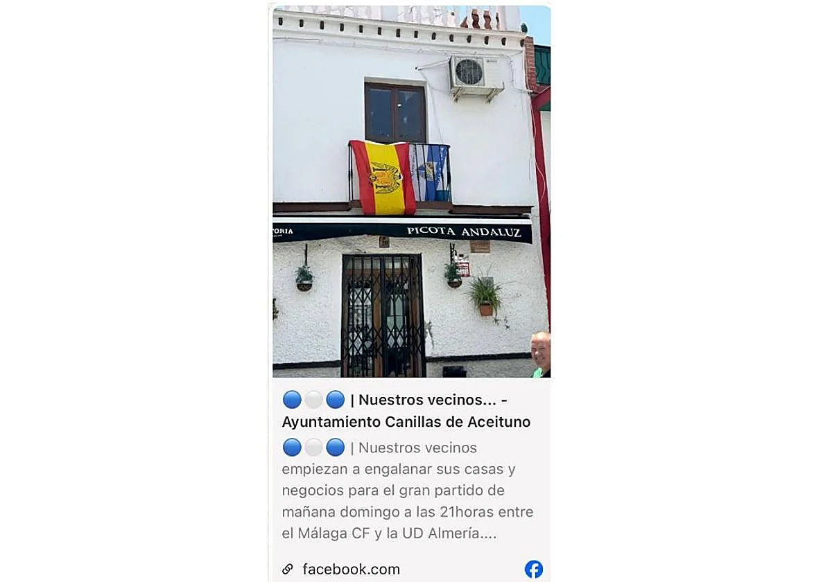El Ayuntamiento de Canillas de Aceituno publica una foto con una bandera franquista y la retira